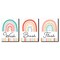 Big Dot of Happiness Hello Rainbow - Boho Kids Bathroom Rules Wall Art - 7.5 x 10 inches - Set of 3 Signs - Wash, Brush, Flush
